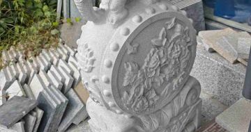 新余芝麻白抱鼓石 庭院抱鼓石