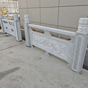 新余芝麻白河道栏杆 石材栏杆